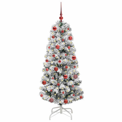 Kunstmatige Inklapbare Kerstboom Groen en wit 150 cm PVC
