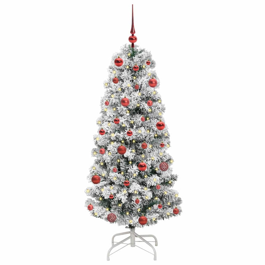 Kunstmatige Inklapbare Kerstboom Groen en wit 150 cm PVC