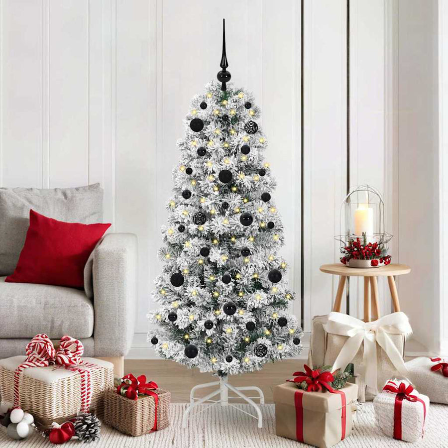 Kunstmatige Inklapbare Kerstboom Groen en wit 150 cm PVC