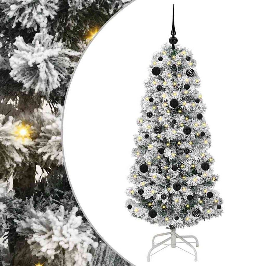 Kunstmatige Inklapbare Kerstboom Groen en wit 150 cm PVC