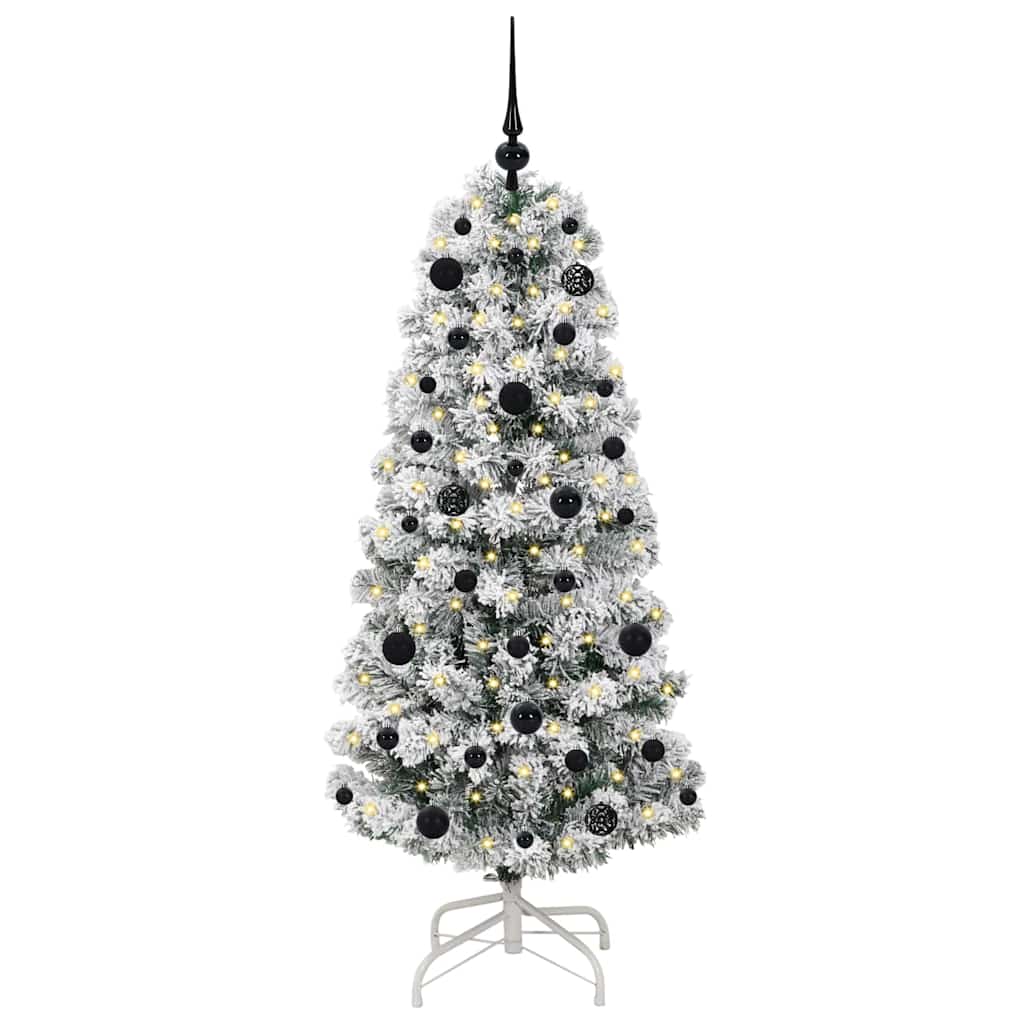 Kunstmatige Inklapbare Kerstboom Groen en wit 150 cm PVC