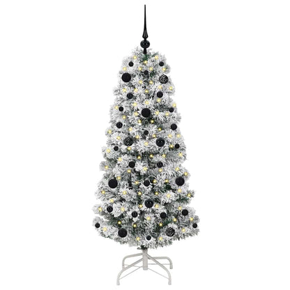 Kunstmatige Inklapbare Kerstboom Groen en wit 150 cm PVC