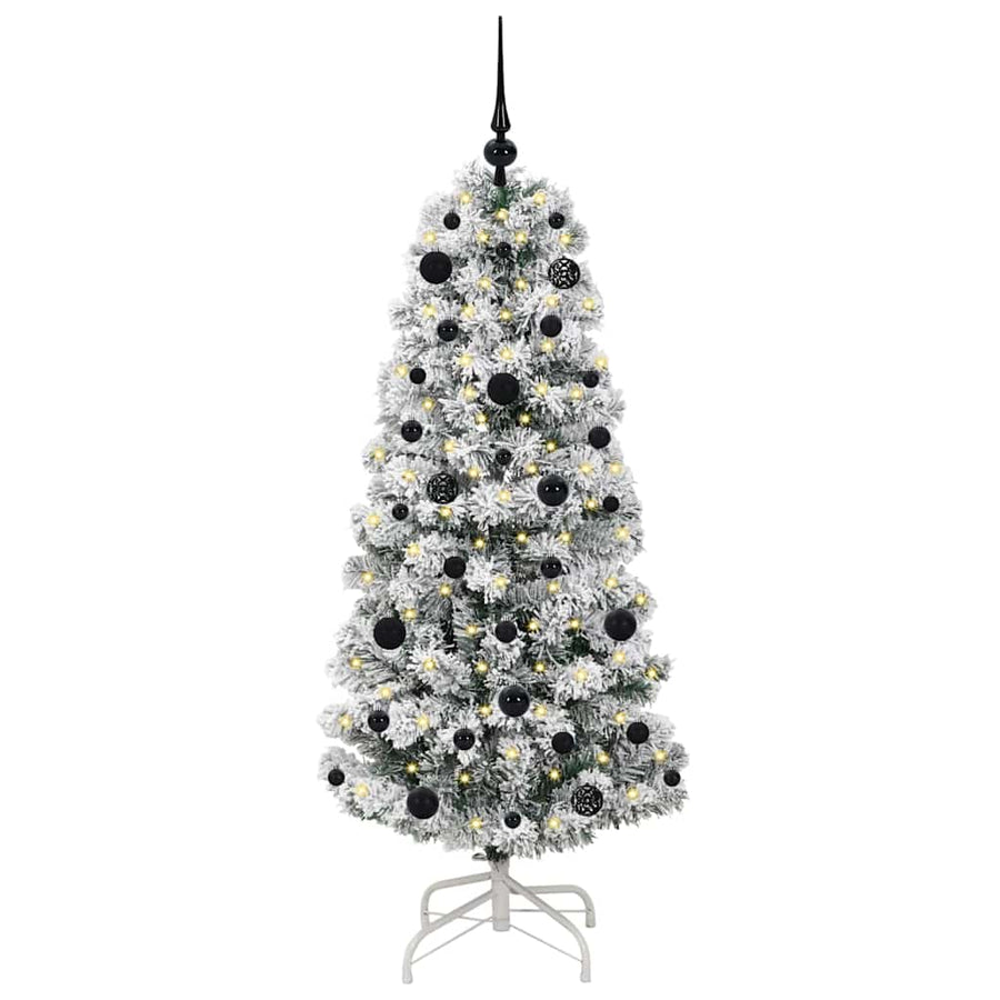 Kunstmatige Inklapbare Kerstboom Groen en wit 150 cm PVC