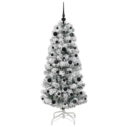 Kunstmatige Inklapbare Kerstboom Groen en wit 150 cm PVC