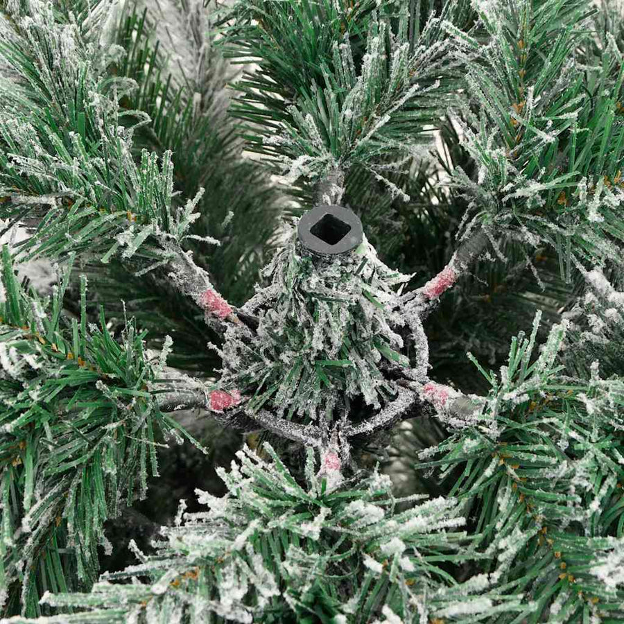 Kunstmatige Inklapbare Kerstboom Groen en wit 150 cm PVC