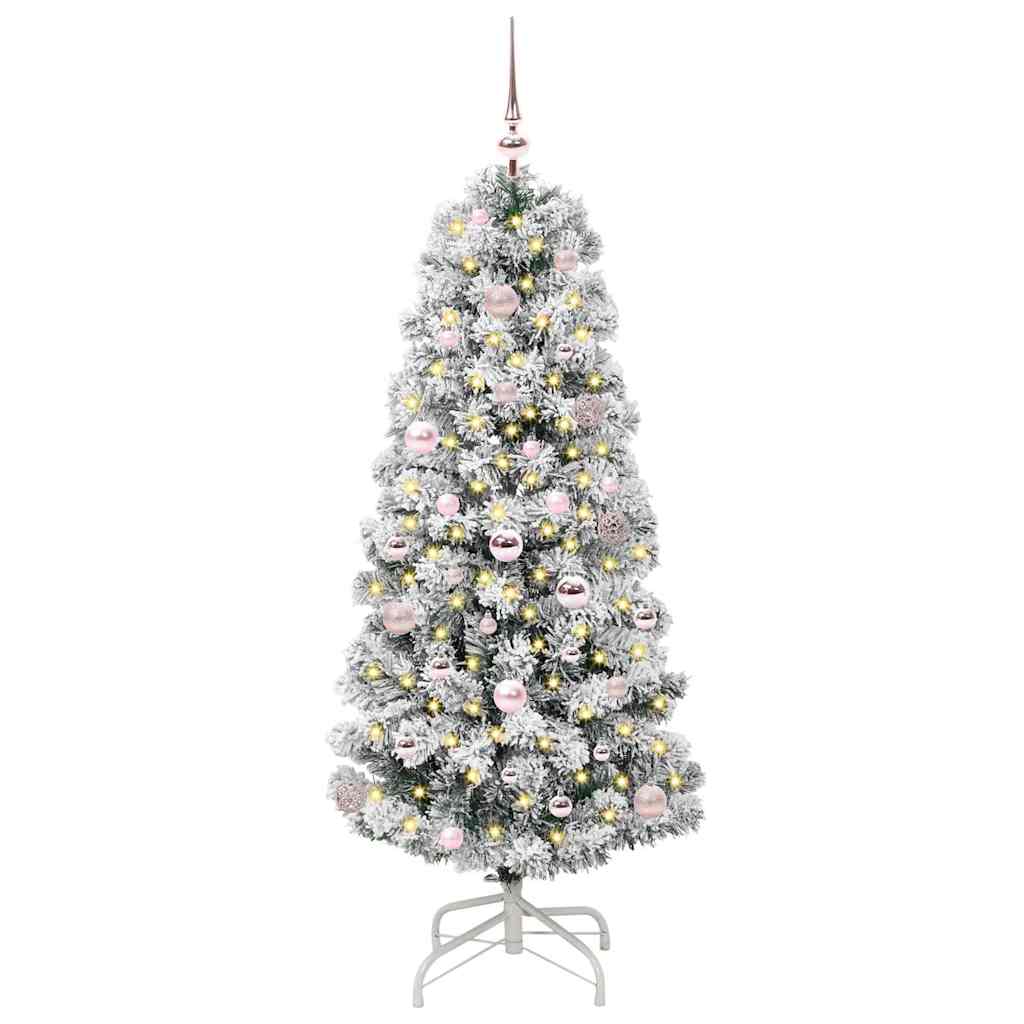 Kunstmatige Inklapbare Kerstboom Groen en wit 150 cm PVC