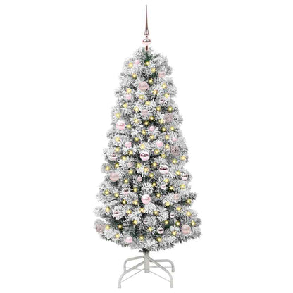 Kunstmatige Inklapbare Kerstboom Groen en wit 150 cm PVC