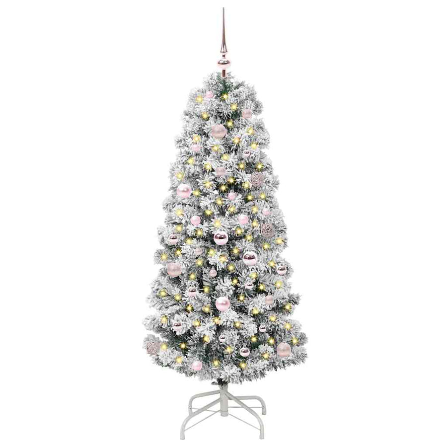 Kunstmatige Inklapbare Kerstboom Groen en wit 150 cm PVC