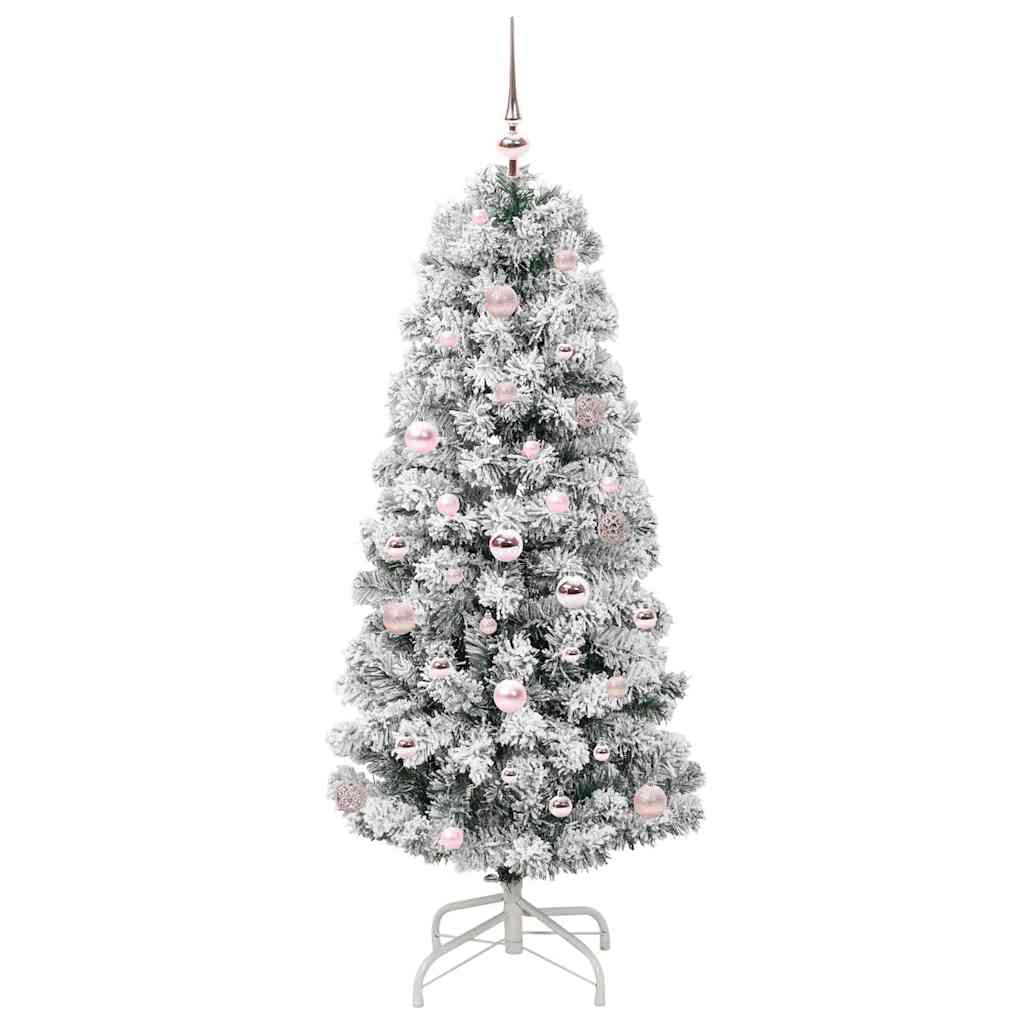 Kunstmatige Inklapbare Kerstboom Groen en wit 150 cm PVC
