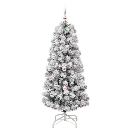 Kunstmatige Inklapbare Kerstboom Groen en wit 150 cm PVC