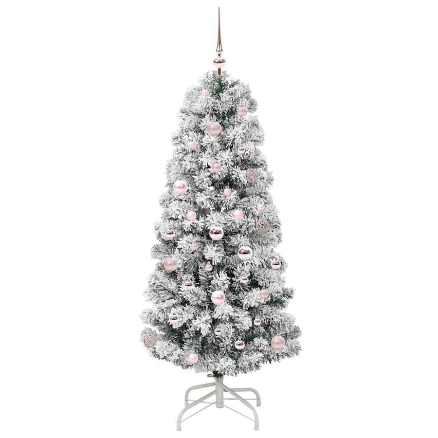 Kunstmatige Inklapbare Kerstboom Groen en wit 150 cm PVC