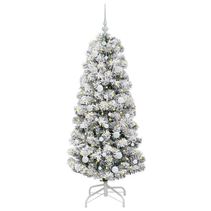 Kunstmatige Inklapbare Kerstboom Groen en wit 150 cm PVC