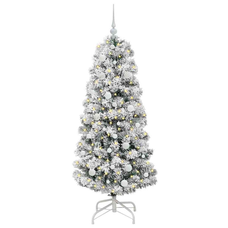 Kunstmatige Inklapbare Kerstboom Groen en wit 150 cm PVC