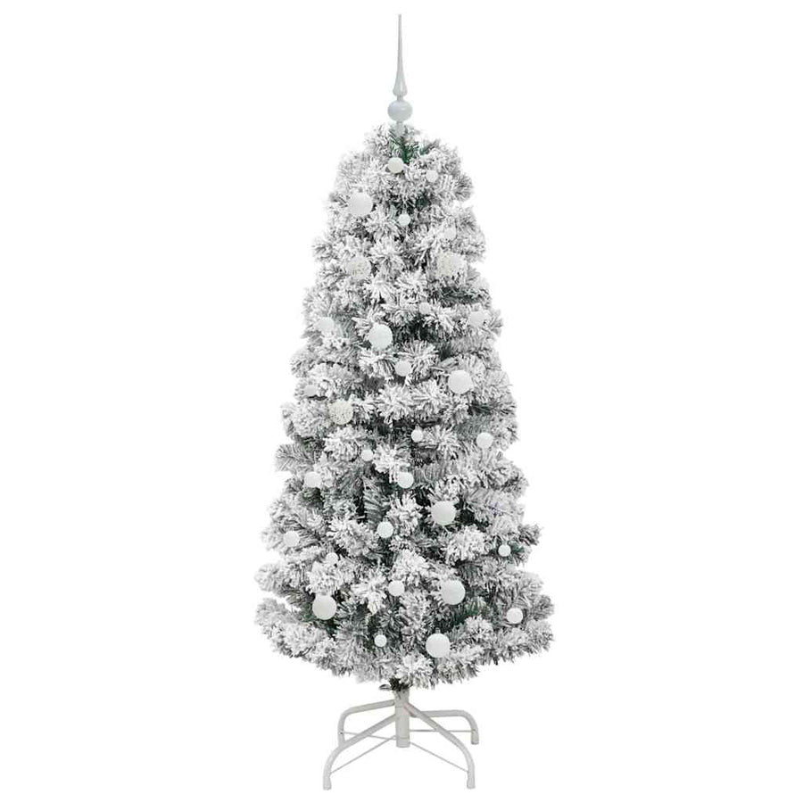 Kunstmatige Inklapbare Kerstboom Groen en wit 150 cm PVC