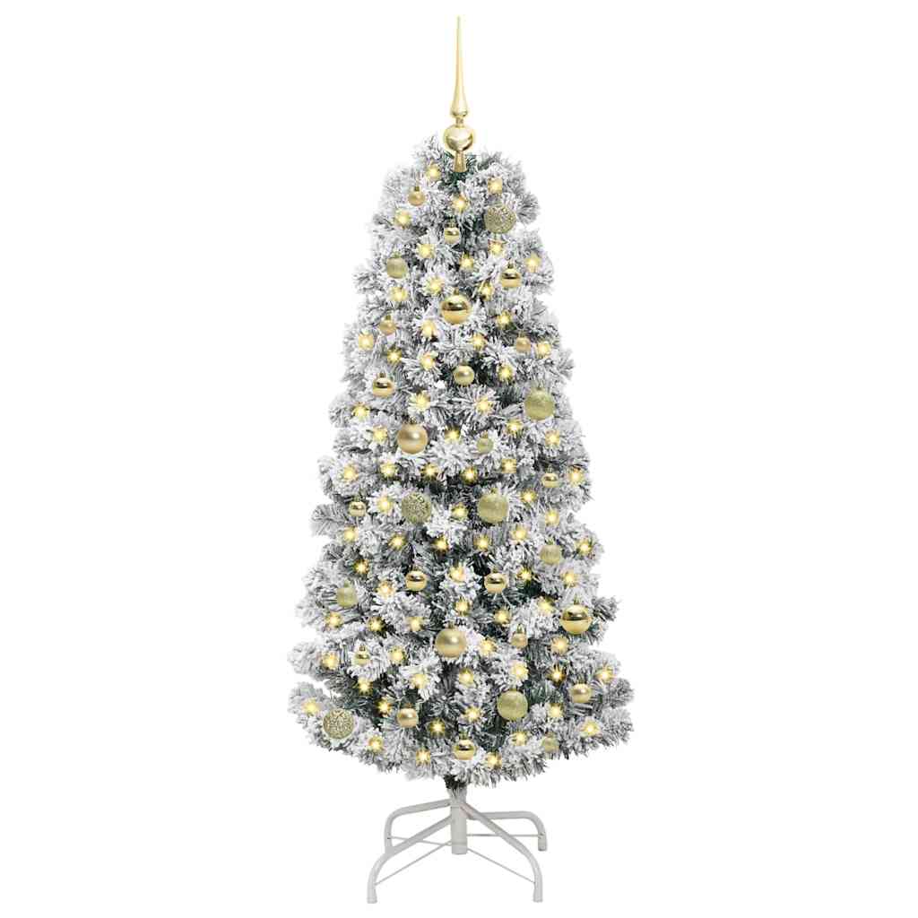 Kunstmatige Inklapbare Kerstboom Groen en wit 150 cm PVC