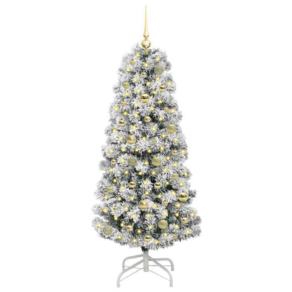 Kunstmatige Inklapbare Kerstboom Groen en wit 150 cm PVC