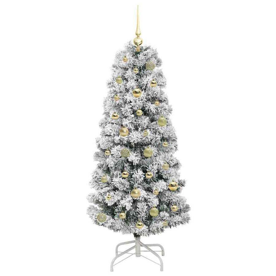 Kunstmatige Inklapbare Kerstboom Groen en wit 150 cm PVC