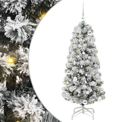 Kunstmatige Inklapbare Kerstboom Groen en wit 150 cm PVC