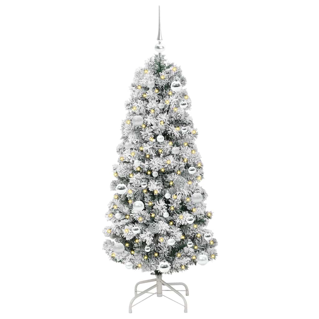 Kunstmatige Inklapbare Kerstboom Groen en wit 150 cm PVC