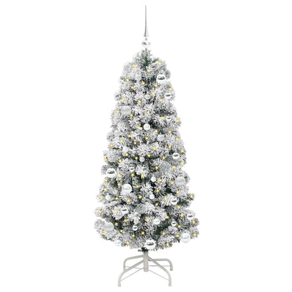 Kunstmatige Inklapbare Kerstboom Groen en wit 150 cm PVC