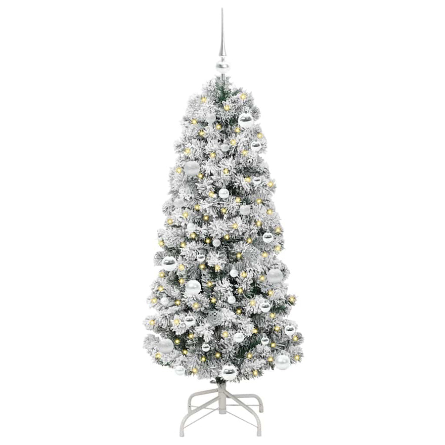 Kunstmatige Inklapbare Kerstboom Groen en wit 150 cm PVC