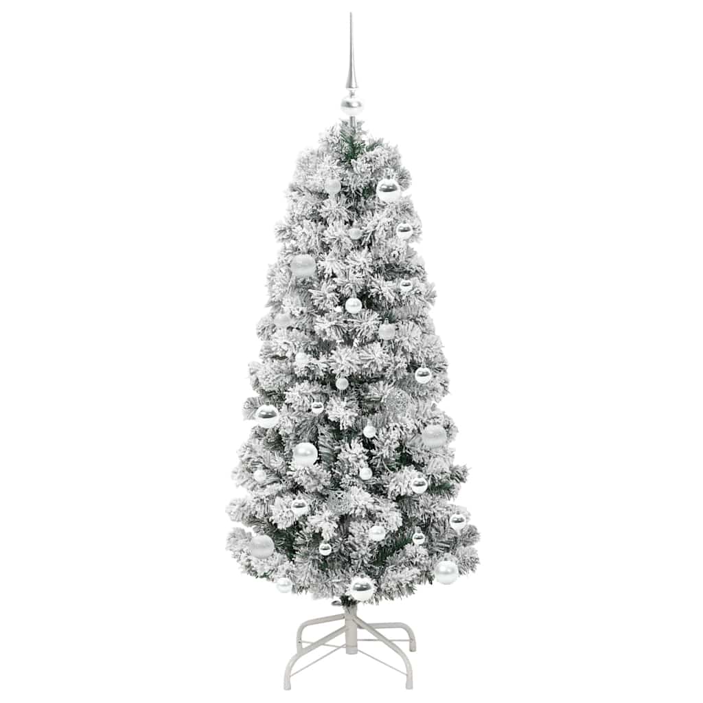 Kunstmatige Inklapbare Kerstboom Groen en wit 150 cm PVC