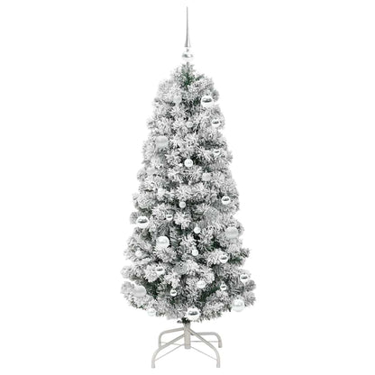 Kunstmatige Inklapbare Kerstboom Groen en wit 150 cm PVC