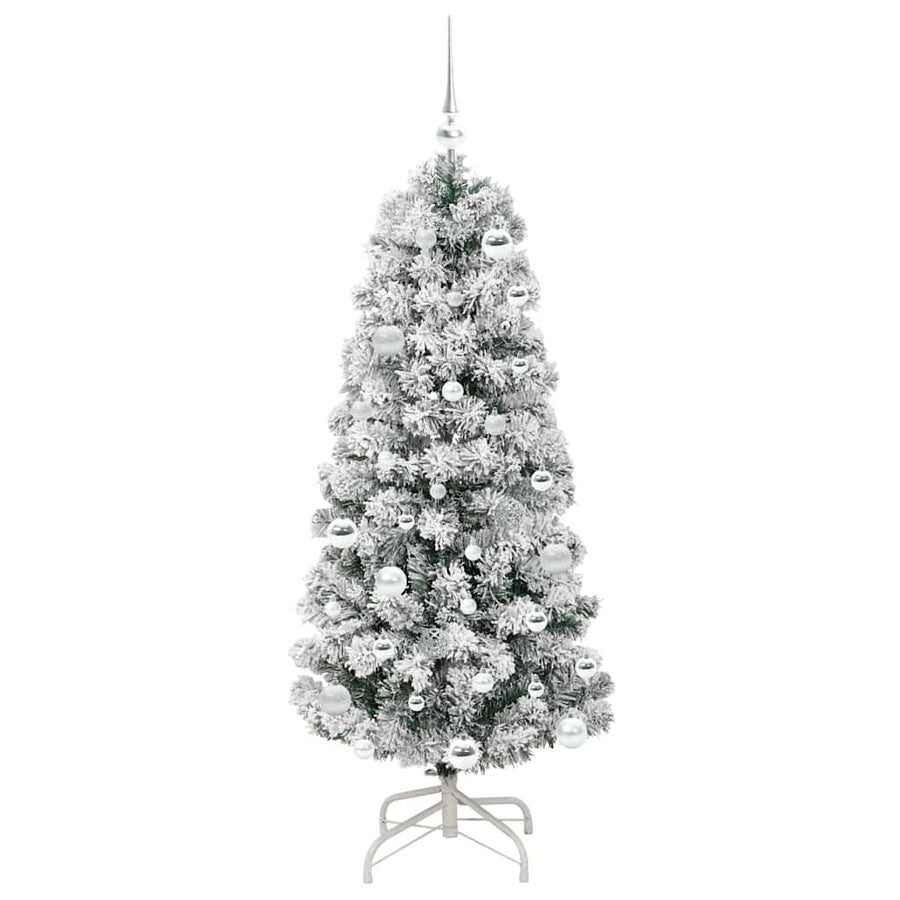 Kunstmatige Inklapbare Kerstboom Groen en wit 150 cm PVC