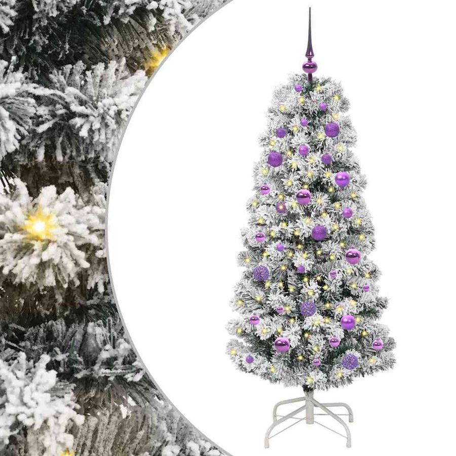 Kunstmatige Inklapbare Kerstboom Groen en wit 150 cm PVC