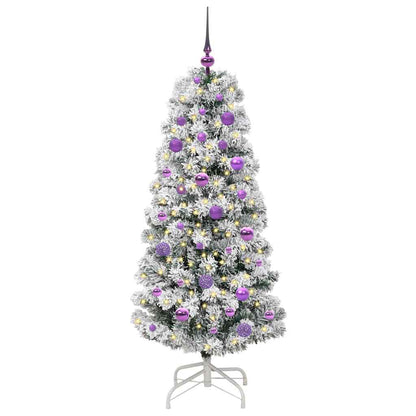 Kunstmatige Inklapbare Kerstboom Groen en wit 150 cm PVC