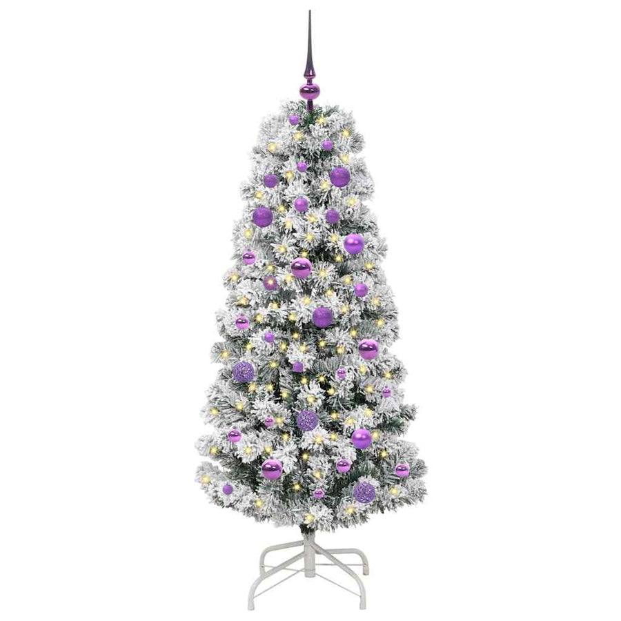 Kunstmatige Inklapbare Kerstboom Groen en wit 150 cm PVC