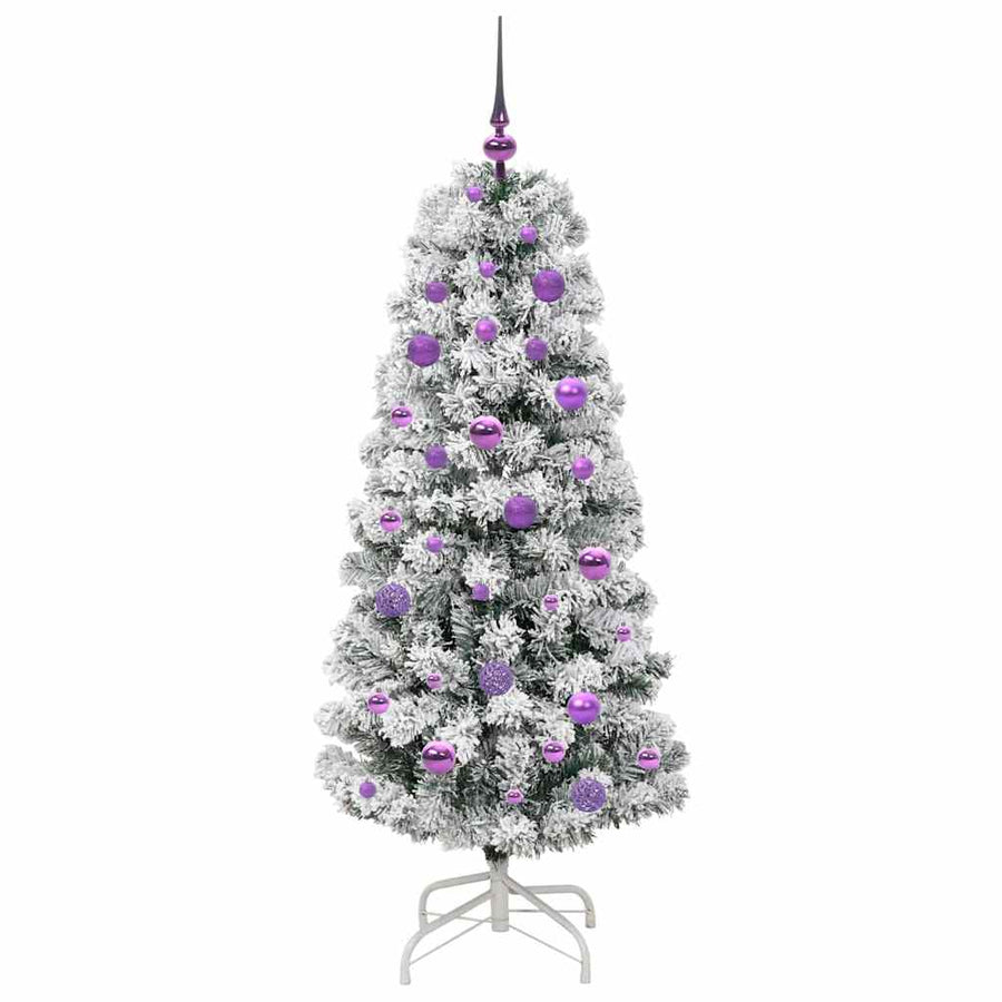 Kunstmatige Inklapbare Kerstboom Groen en wit 150 cm PVC