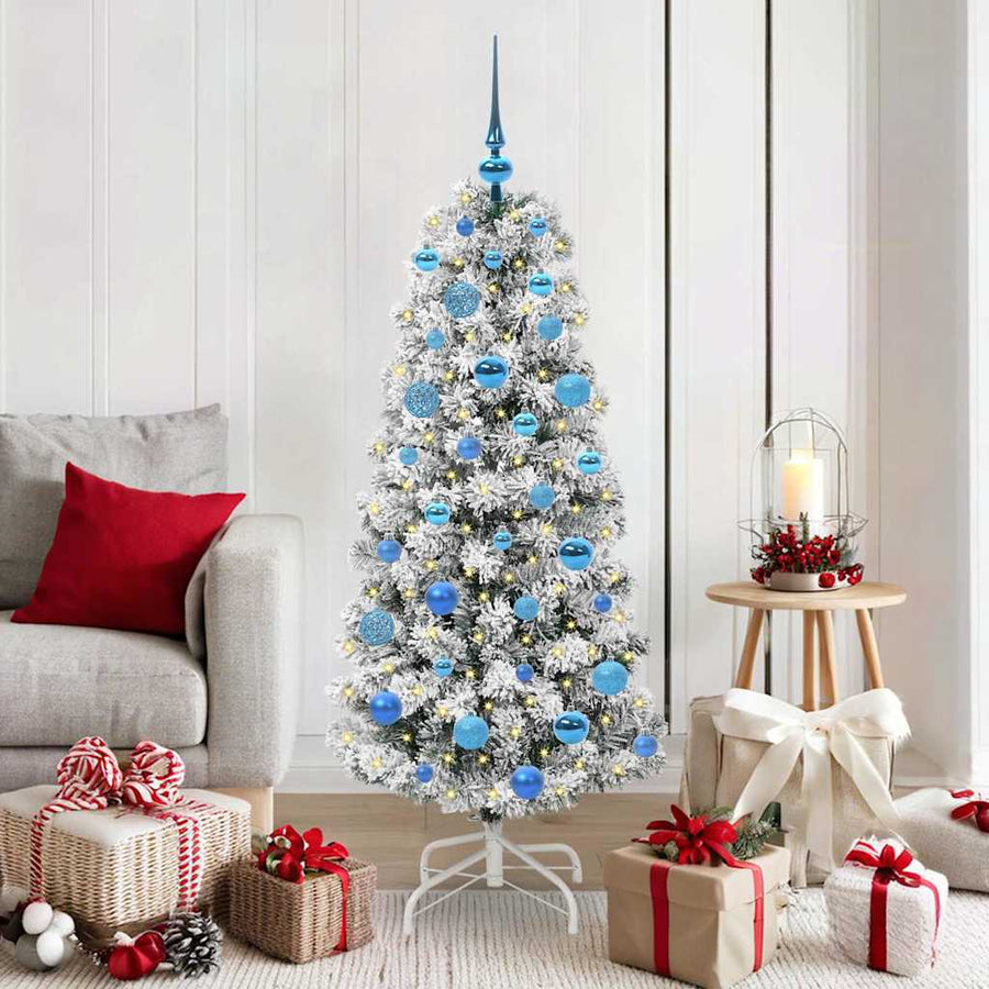 Kunstmatige Inklapbare Kerstboom Groen en wit 150 cm PVC