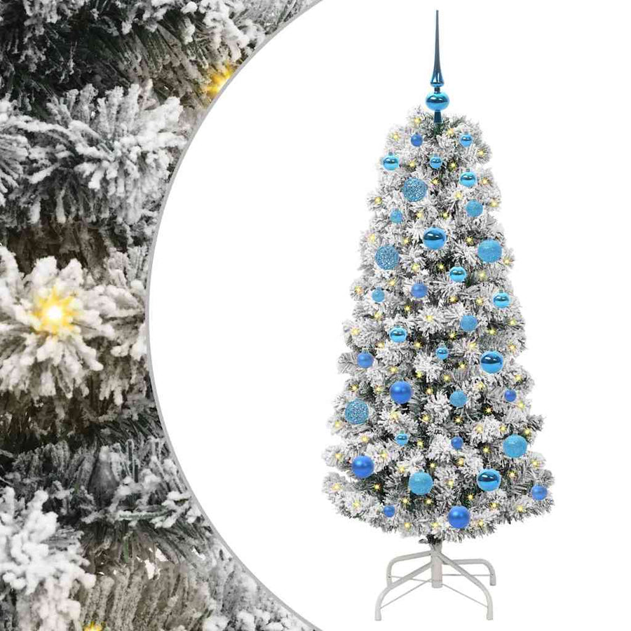 Kunstmatige Inklapbare Kerstboom Groen en wit 150 cm PVC