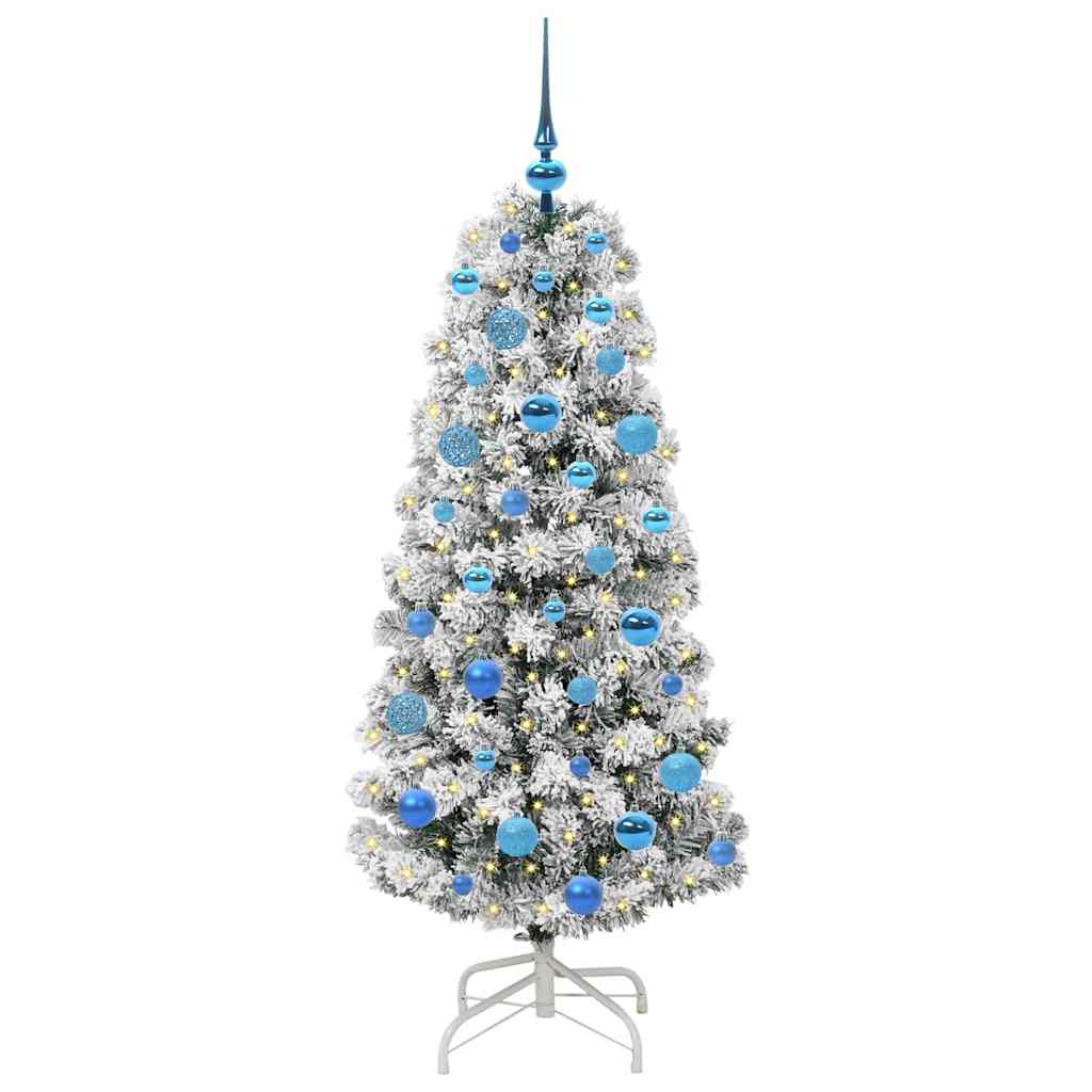 Kunstmatige Inklapbare Kerstboom Groen en wit 150 cm PVC