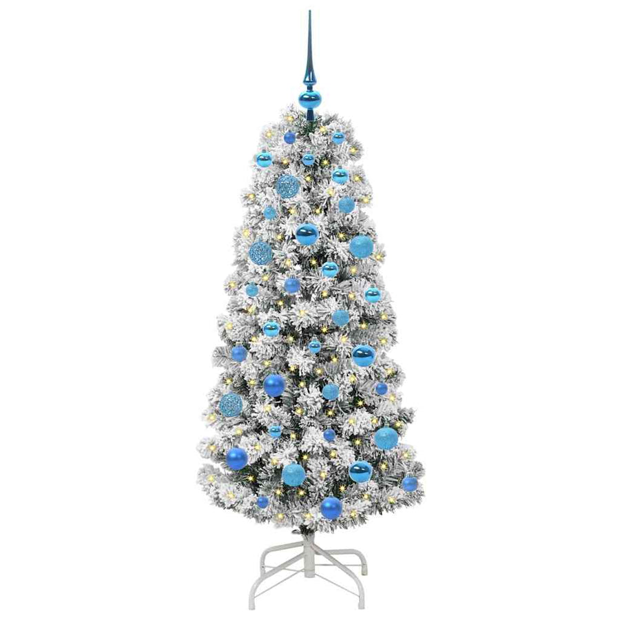 Kunstmatige Inklapbare Kerstboom Groen en wit 150 cm PVC