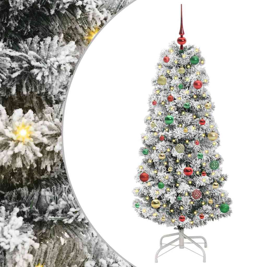 Kunstmatige Inklapbare Kerstboom Groen en wit 150 cm PVC