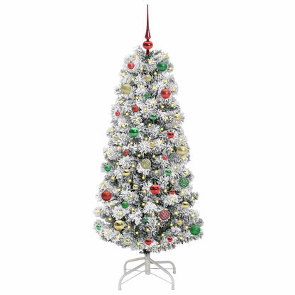 Kunstmatige Inklapbare Kerstboom Groen en wit 150 cm PVC