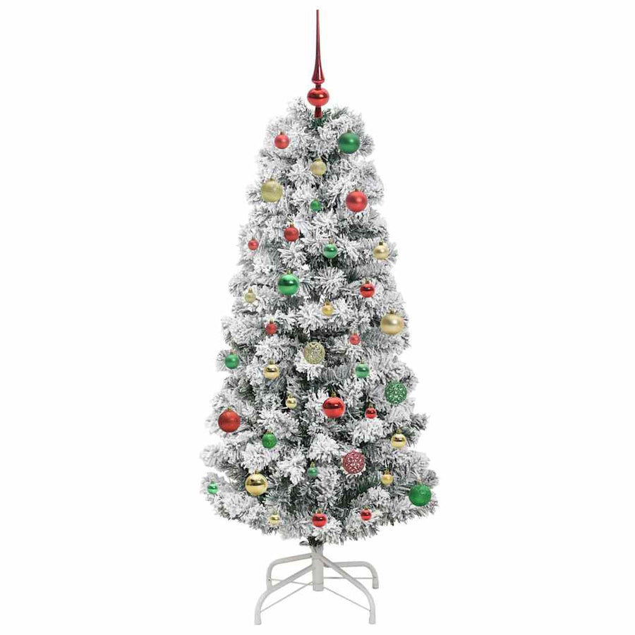 Kunstmatige Inklapbare Kerstboom Groen en wit 150 cm PVC