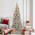 Artificial Collapsible Christmas Tree Green and White 180 cm