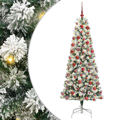 Kunstmatige Inklapbare Kerstboom Groen en wit 180 cm PVC