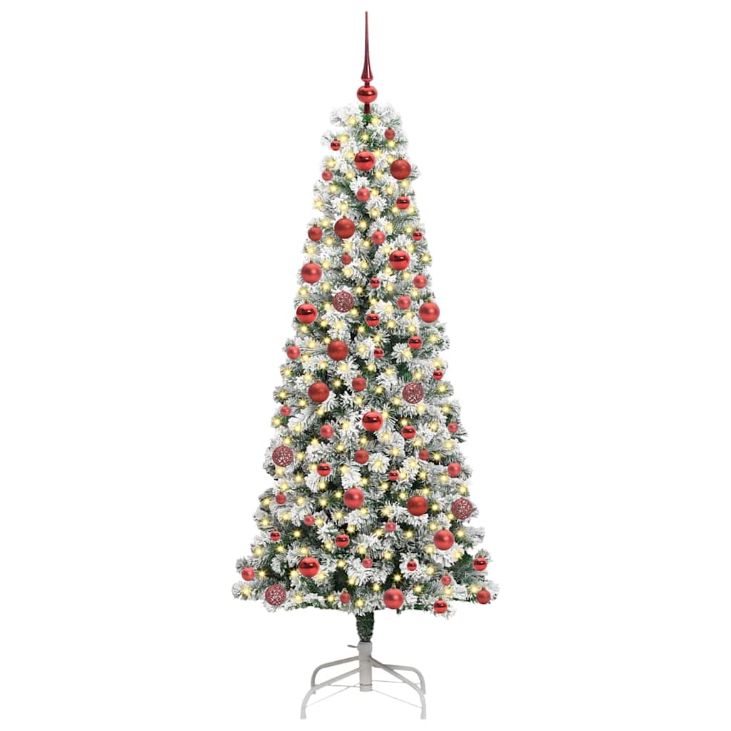 Kunstmatige Inklapbare Kerstboom Groen en wit 180 cm PVC