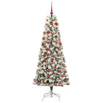 Kunstmatige Inklapbare Kerstboom Groen en wit 180 cm PVC