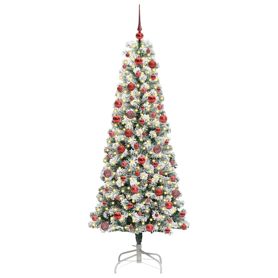 Kunstmatige Inklapbare Kerstboom Groen en wit 180 cm PVC