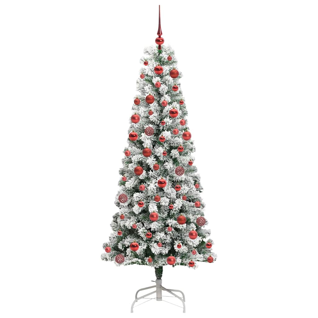 Kunstmatige Inklapbare Kerstboom Groen en wit 180 cm PVC