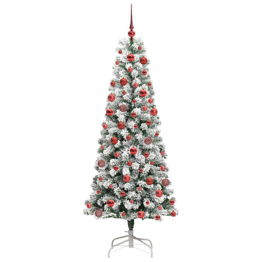 Kunstmatige Inklapbare Kerstboom Groen en wit 180 cm PVC