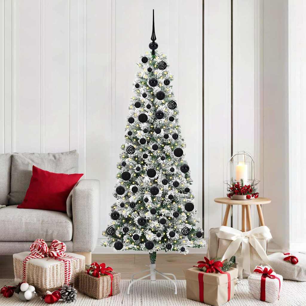 Kunstmatige Inklapbare Kerstboom Groen en wit 180 cm PVC