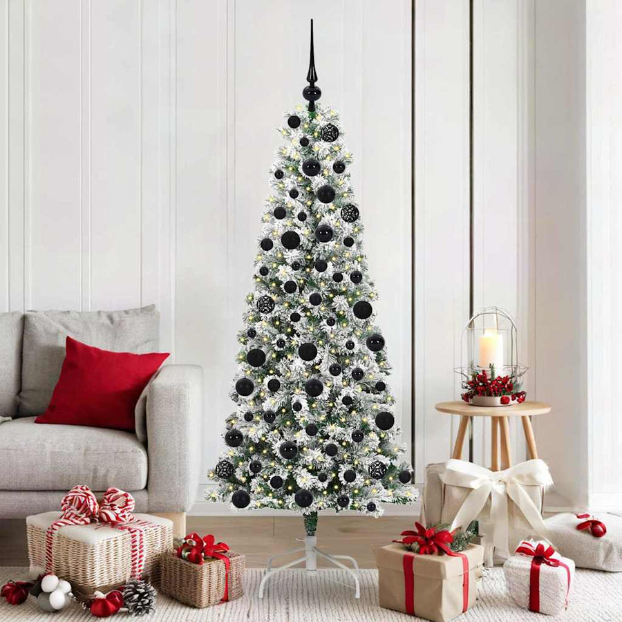 Kunstmatige Inklapbare Kerstboom Groen en wit 180 cm PVC