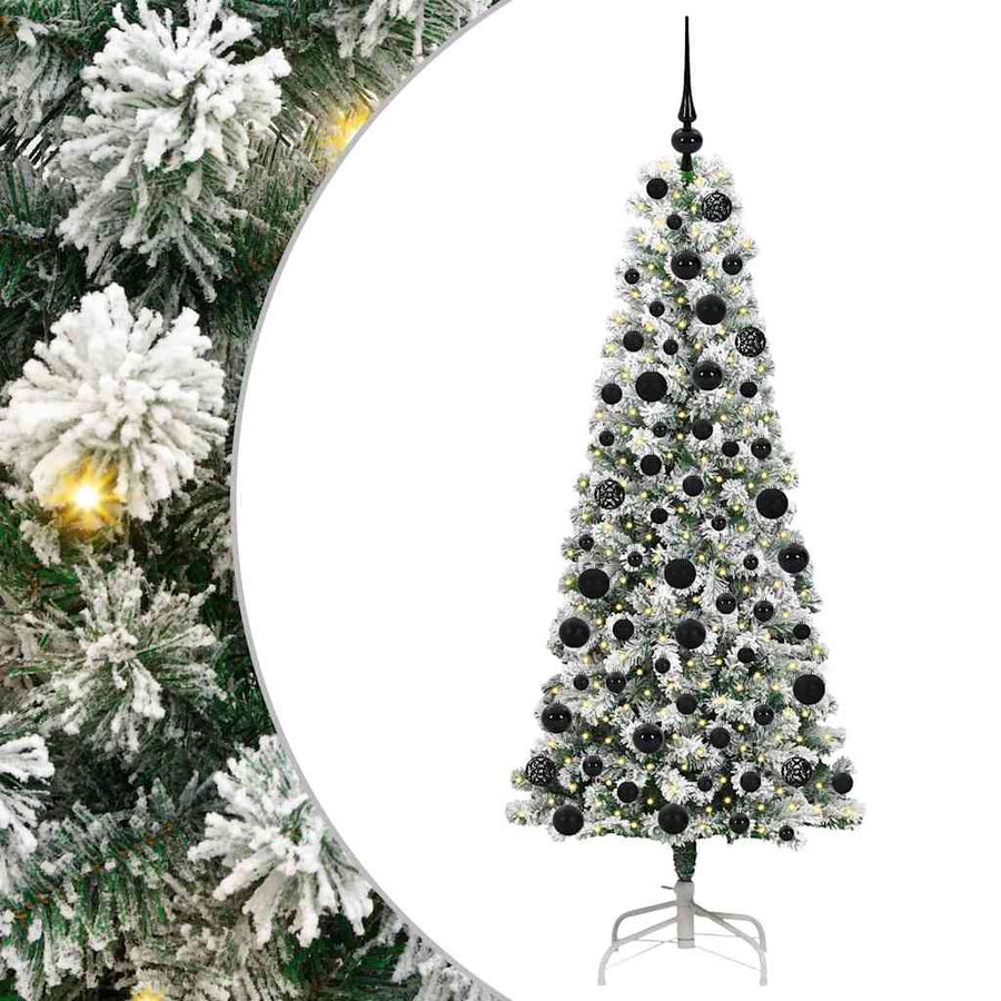 Kunstmatige Inklapbare Kerstboom Groen en wit 180 cm PVC