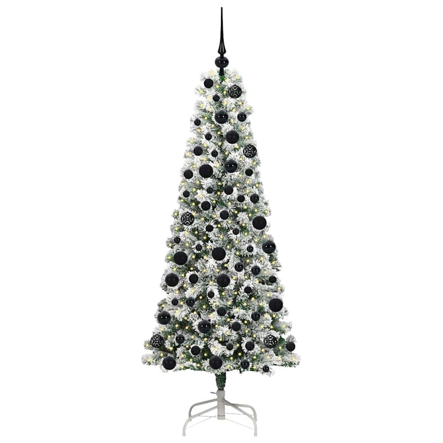 Kunstmatige Inklapbare Kerstboom Groen en wit 180 cm PVC